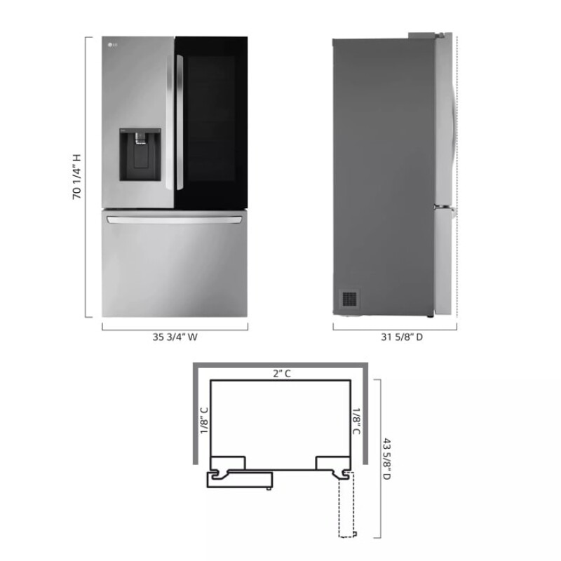 26 cu. ft. Smart InstaView® Counter-Depth MAX™ French Door Refrigerator view 12