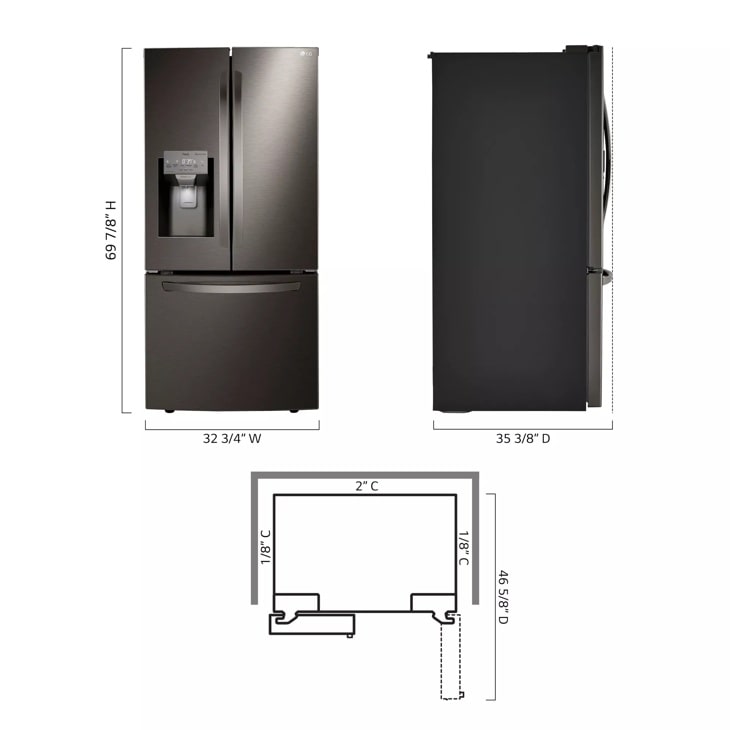 25 cu. ft. Smart Wi-Fi Enabled French Door Refrigerator LRFXS2503D