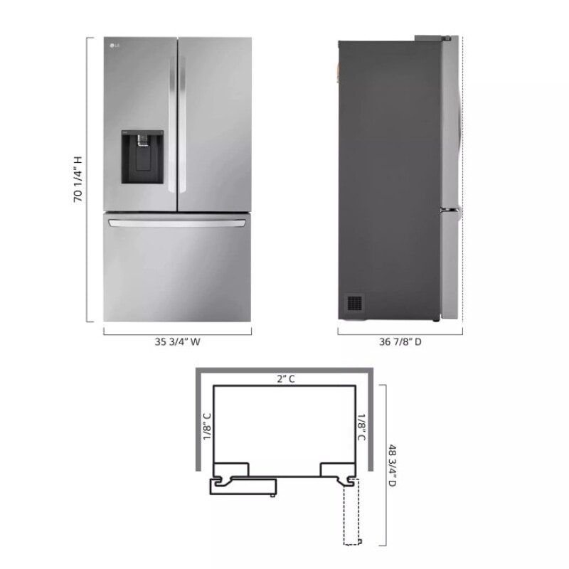31 cu. ft. Smart Standard-Depth MAX™ French Door Refrigerator with Dual Ice view 3