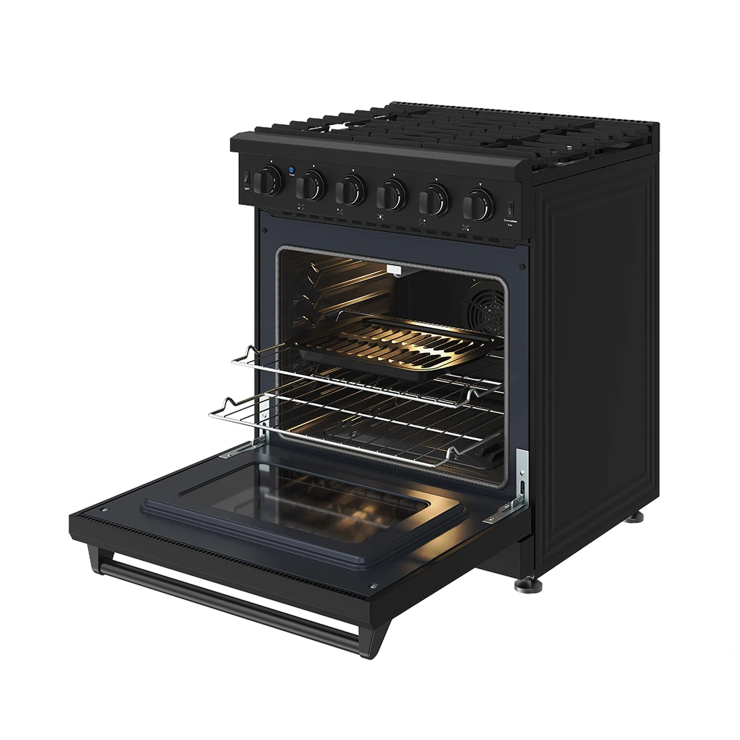 30 Inch Professional Liquid Propane Range In Black LRG3001UBLP