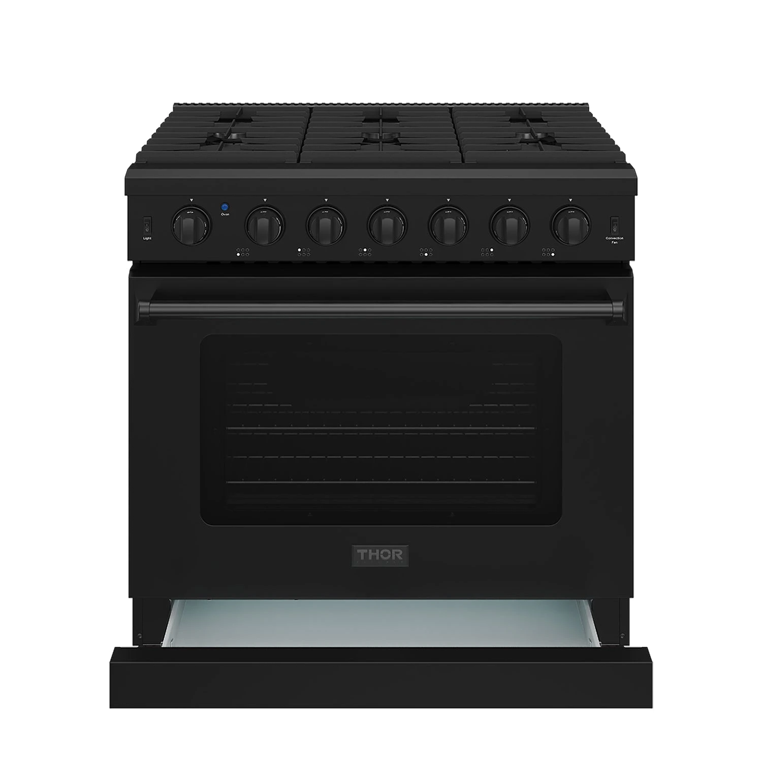 36 Inch Professional Liquid Propane Range In Black LRG3601UBLP
