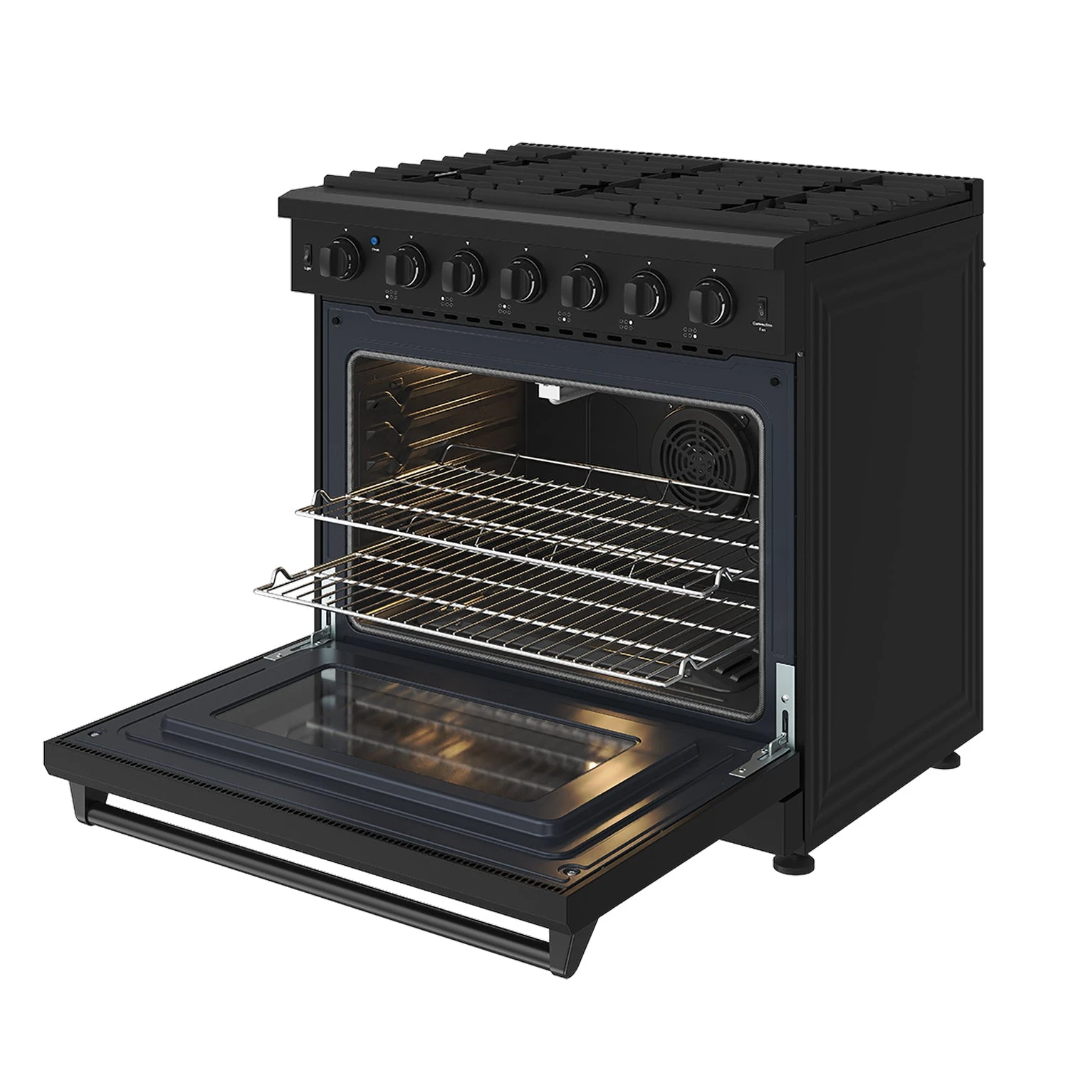 36 Inch Professional Liquid Propane Range In Black LRG3601UBLP