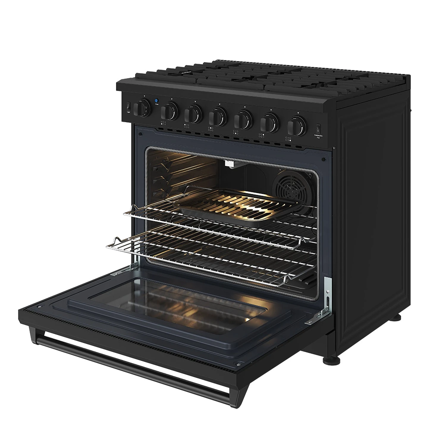 36 Inch Professional Liquid Propane Range In Black LRG3601UBLP