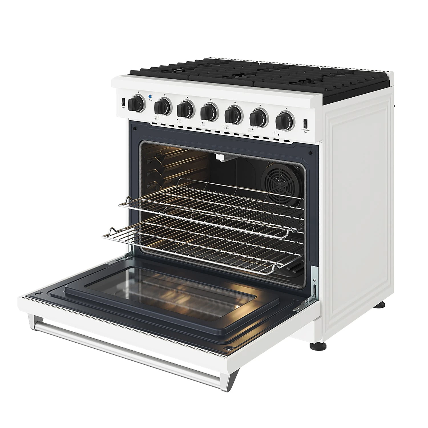 36 Inch Professional Liquid Propane Range In White LRG3601UWLP