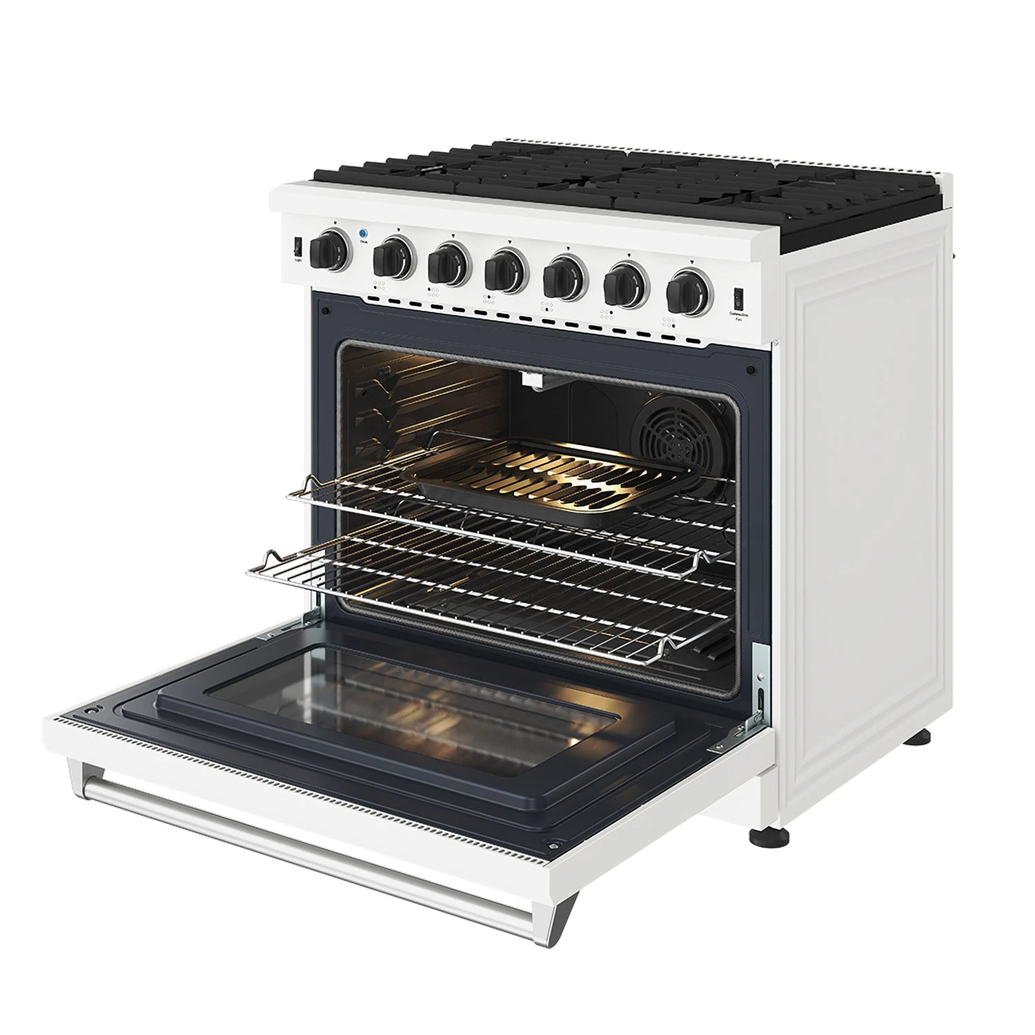 36 Inch Professional Liquid Propane Range In White LRG3601UWLP