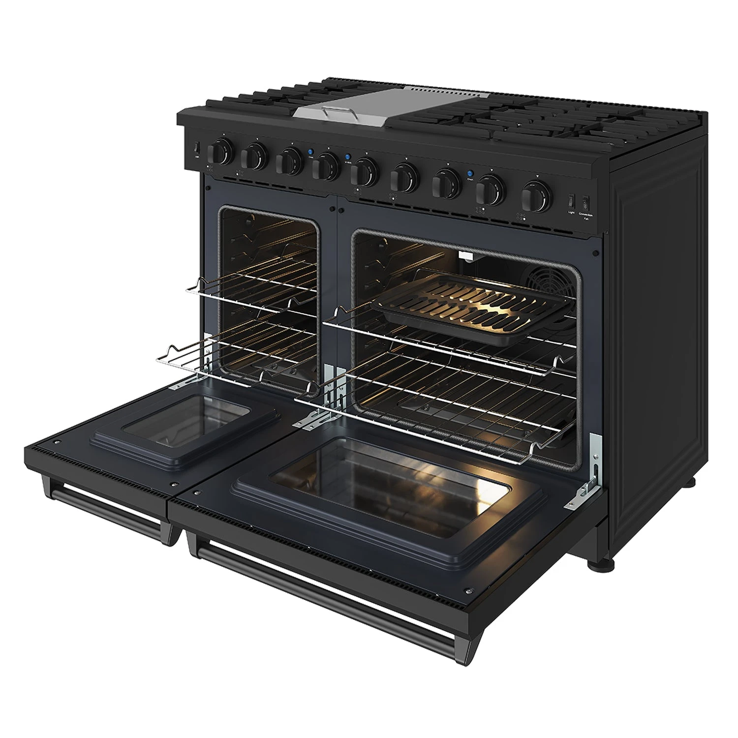 48 Inch Professional Liquid Propane Range In Black LRG4807UBLP