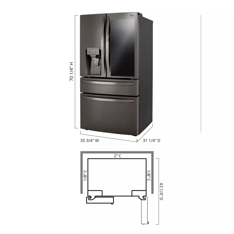 23 cu. ft. Smart InstaView™ Door-in-Door® Counter-Depth Refrigerator with Craft Ice™ view 14
