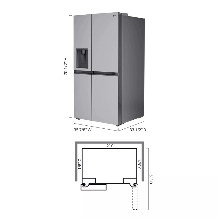 28 Cu. Ft. Capacity Side-by-side Refrigerator With External Water Dispenser LRSWS2806S
