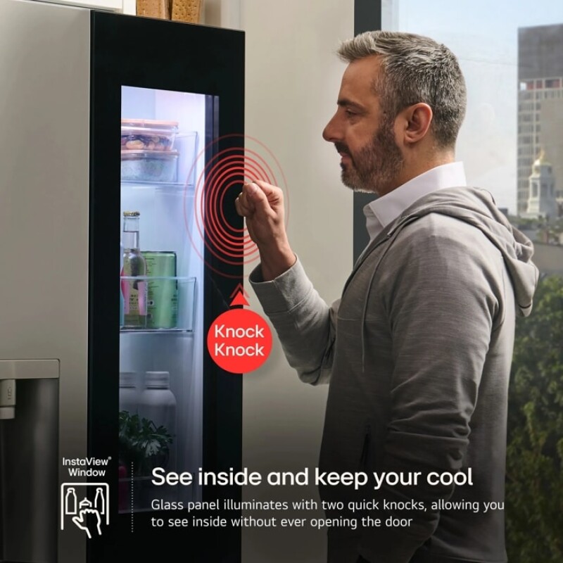 26 cu. ft. Smart Mirror InstaView® Counter-Depth MAX™ French Door Refrigerator with Four Types of Ice view 4