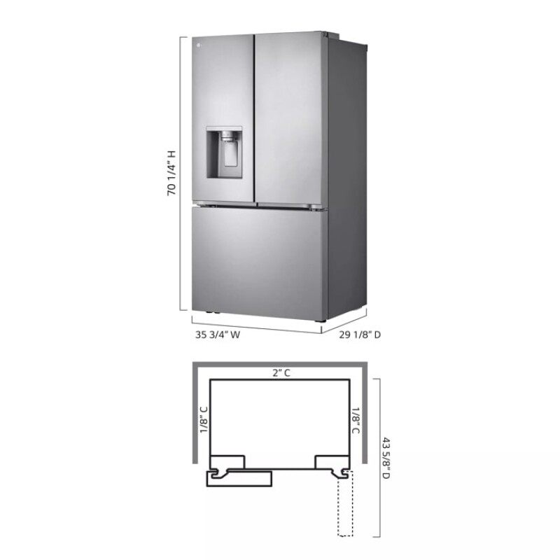 26 cu. ft. Smart Counter-Depth MAX™ French Door Refrigerator with Four Types of Ice view 3