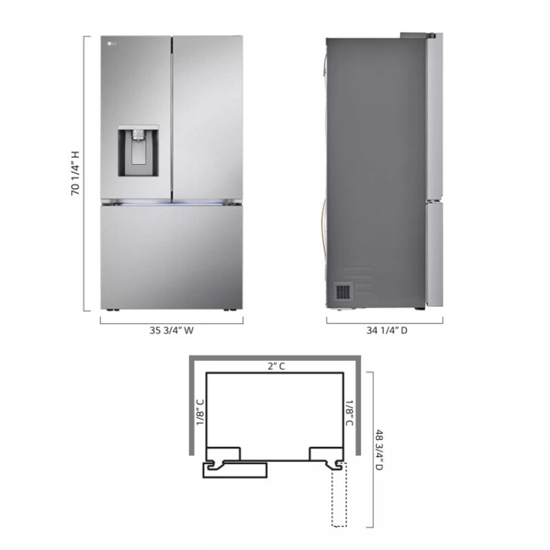 31 cu. ft. Smart Standard-Depth MAX™ French Door Refrigerator with Four Types of Ice view 3