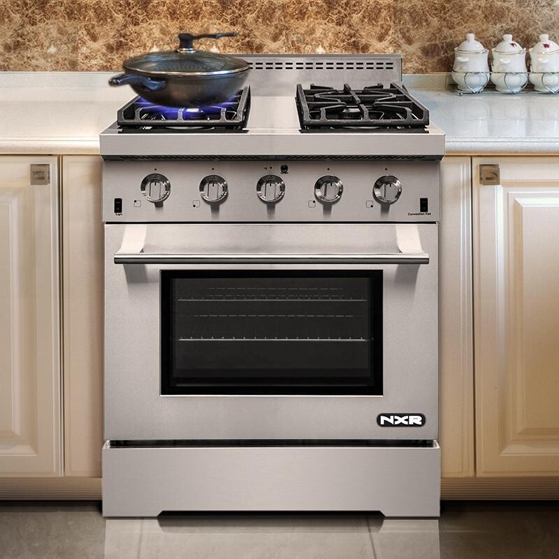 LS Series Gas Range- 6 German Sealed Burner with Convection Oven, 36 inch LS3622