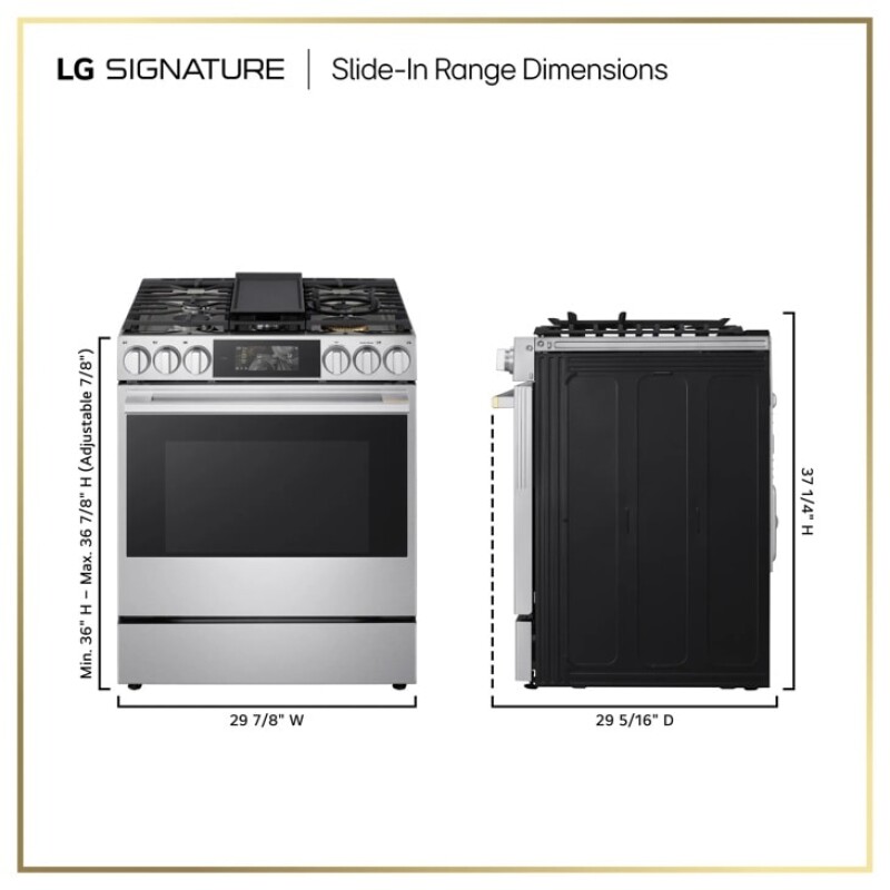 6.3 Cu. Ft. Smart Gas Slide-in Range With Dynamic Probake Convection®, Air Fry, Air Sous Vide, Pizza Mode And Ai Gourmet Camera LSGU6339X
