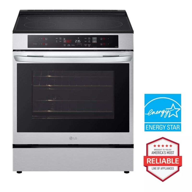 LG 6.3 cu. ft. Smart Induction Slide-in Range with Convection and Air Fry Print Proof Stainless Steel LSIL633TFE Picture 1