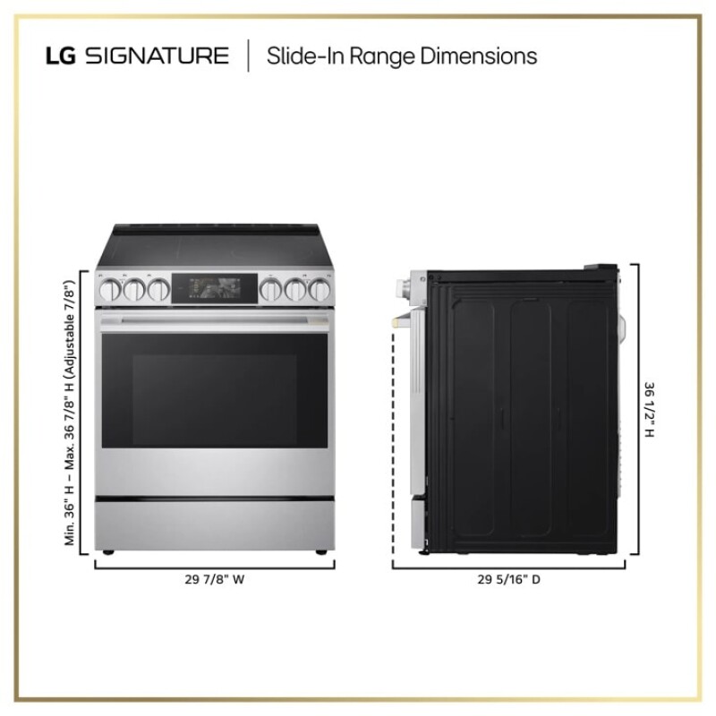 6.3 Cu. Ft. Smart Induction Slide-in Range With Dynamic Probake Convection®, Air Fry, Air Sous Vide, Pizza Mode And Ai Gourmet Camera LSIU6339XE