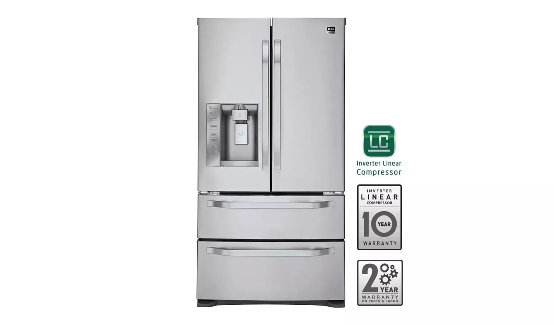 LG Studio - Large Capacity Counter Depth 4 Door French Door Refrigerator with Ice & Water Dispenser LSMX211ST