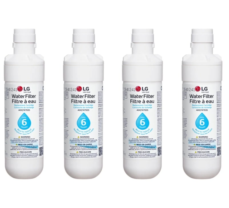 LG - 6 Month / 200 Gallon Capacity Replacement Refrigerator Water Filter 4-Pack LT1000P4