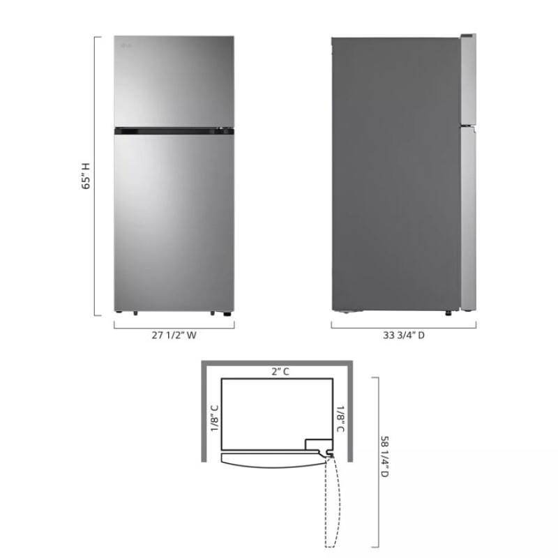 18 cu.ft. Garage Ready Top Freezer refrigerator view 3