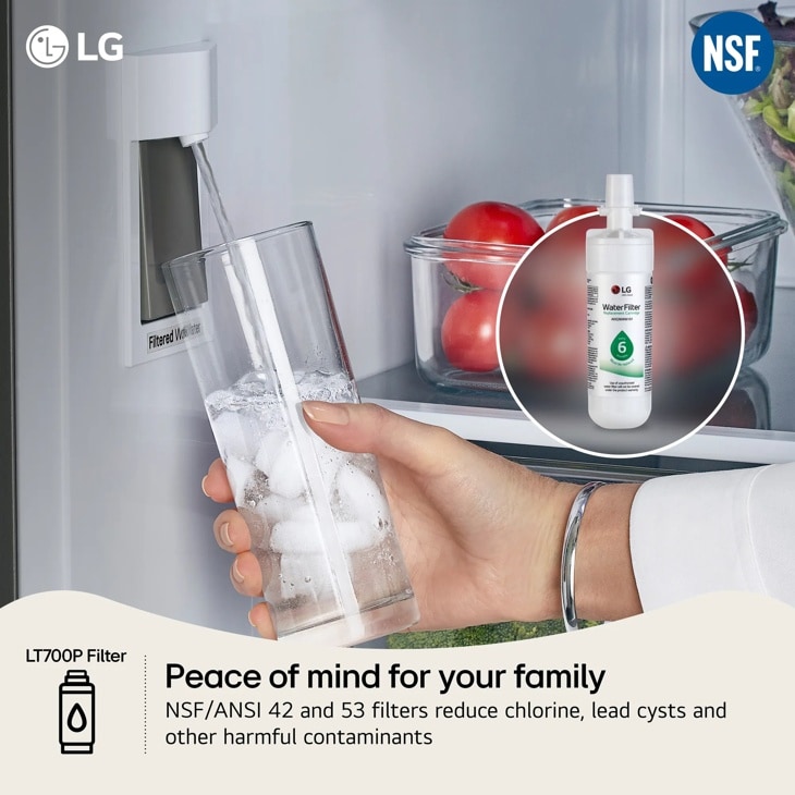 LG - 6 Month / 200 Gallon Capacity Replacement Refrigerator Water Filter 3-Pack (NSF42 and NSF53*) LT700P3