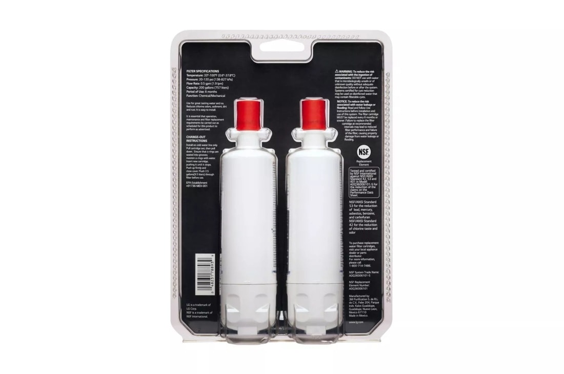 6 Month / 200 Gallon Capacity Replacement Refrigerator Water Filter (2 Pack) LT700PCS