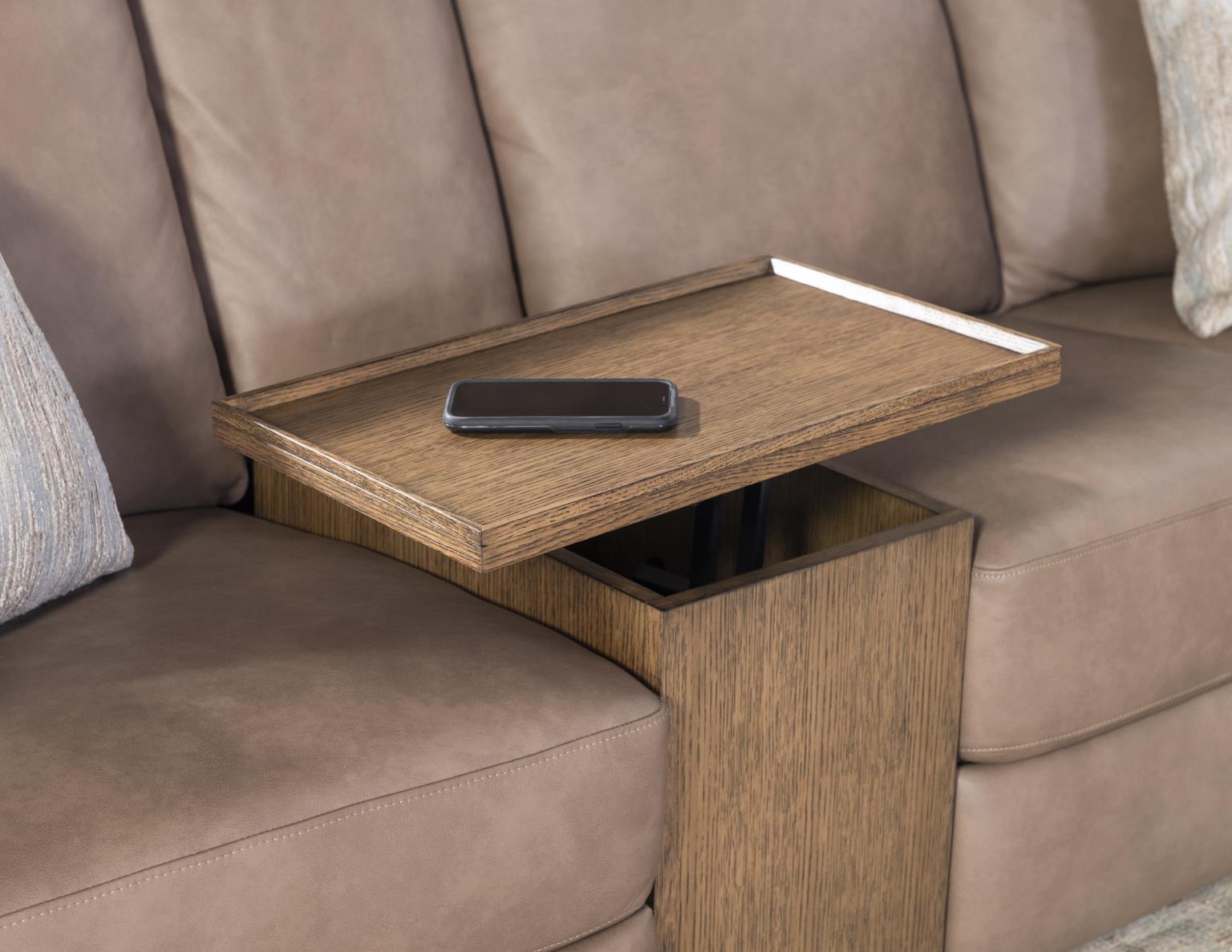 LU370 Fen Positano Fumo UP P1 Laf Glider Loveseat With Console, And One 18 In Pillow LU370LG1LV1060