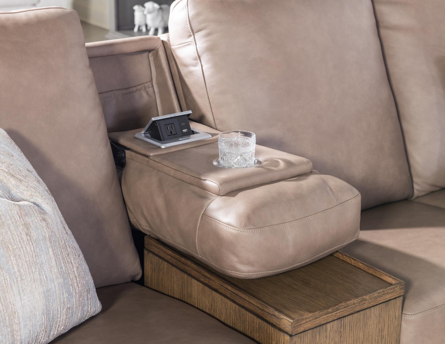 LU370 Fen Positano Fumo UP P1 Laf Glider Loveseat With Console, And One 18 In Pillow LU370LG1LV1060