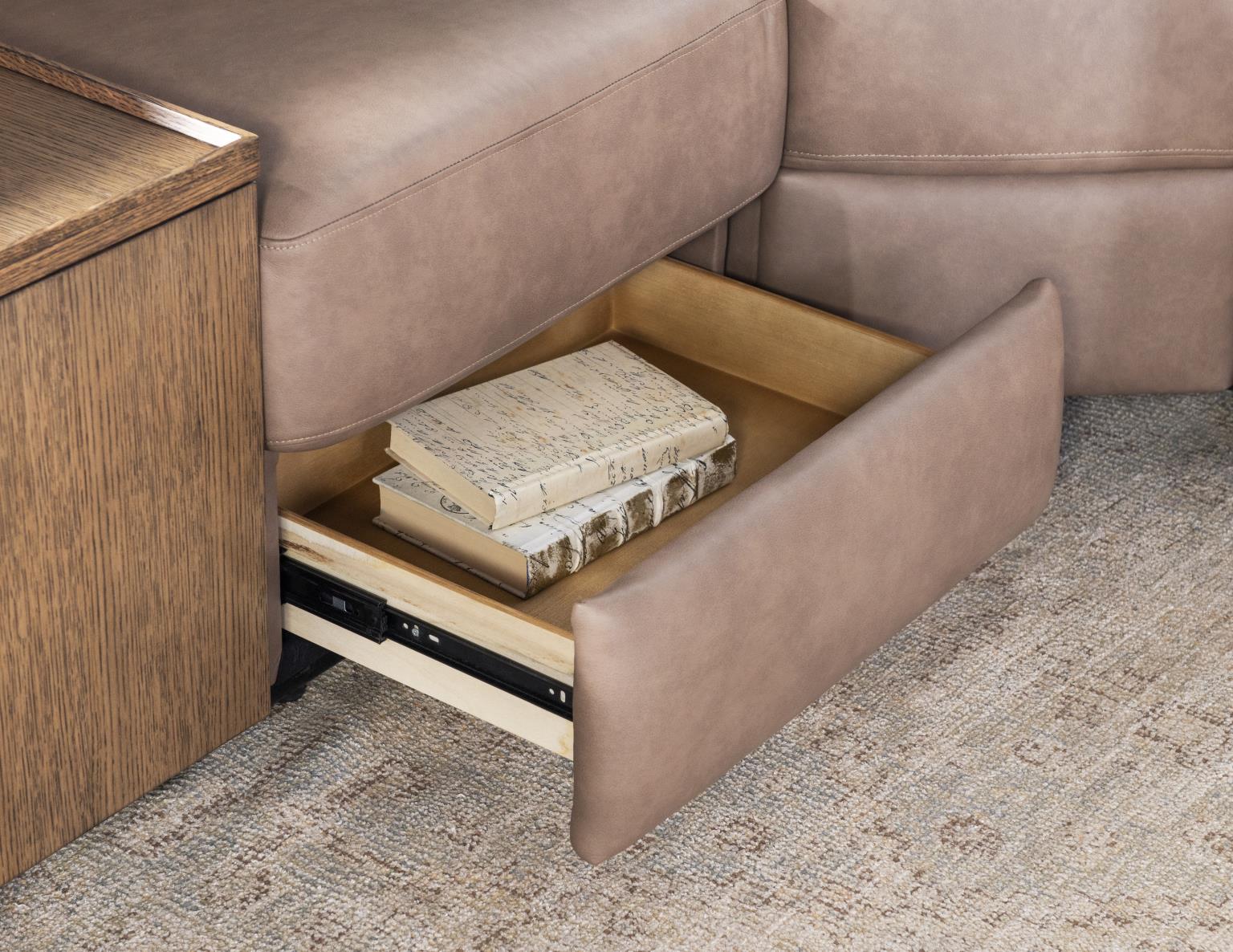 LU370 Fen Positano Fumo UP P1 Laf Glider Loveseat With Console, And One 18 In Pillow LU370LG1LV1060