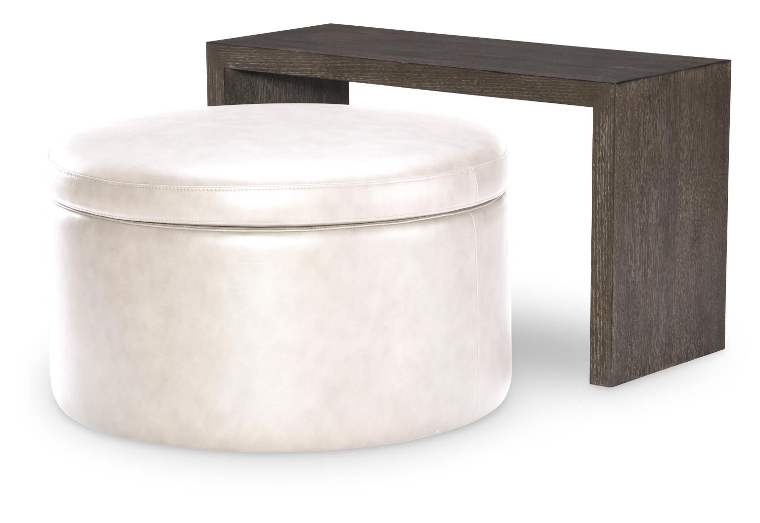 LU340 Luna Ravello Silver UP Swivel Ottoman On Casters LU820OTS1800