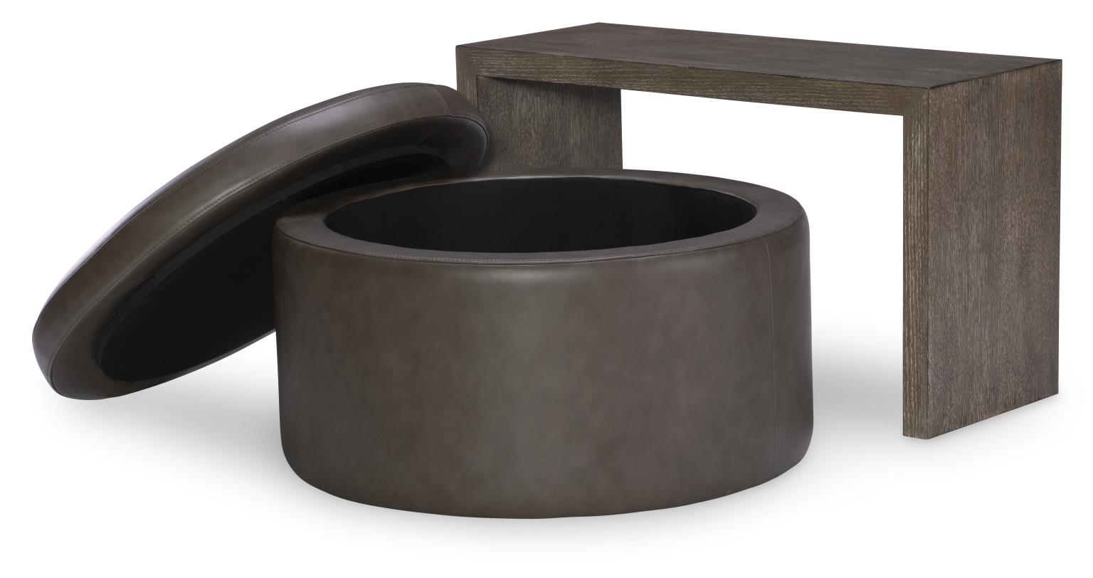 LU340 Luna Ravello Silver UP Swivel Ottoman On Casters LU820OTS1900