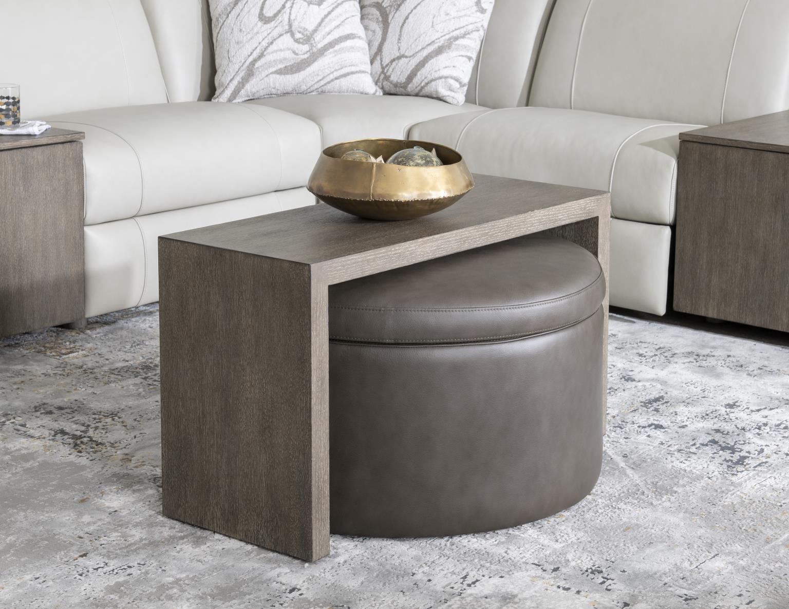 LU340 Luna Ravello Silver UP Swivel Ottoman On Casters LU820OTS1900