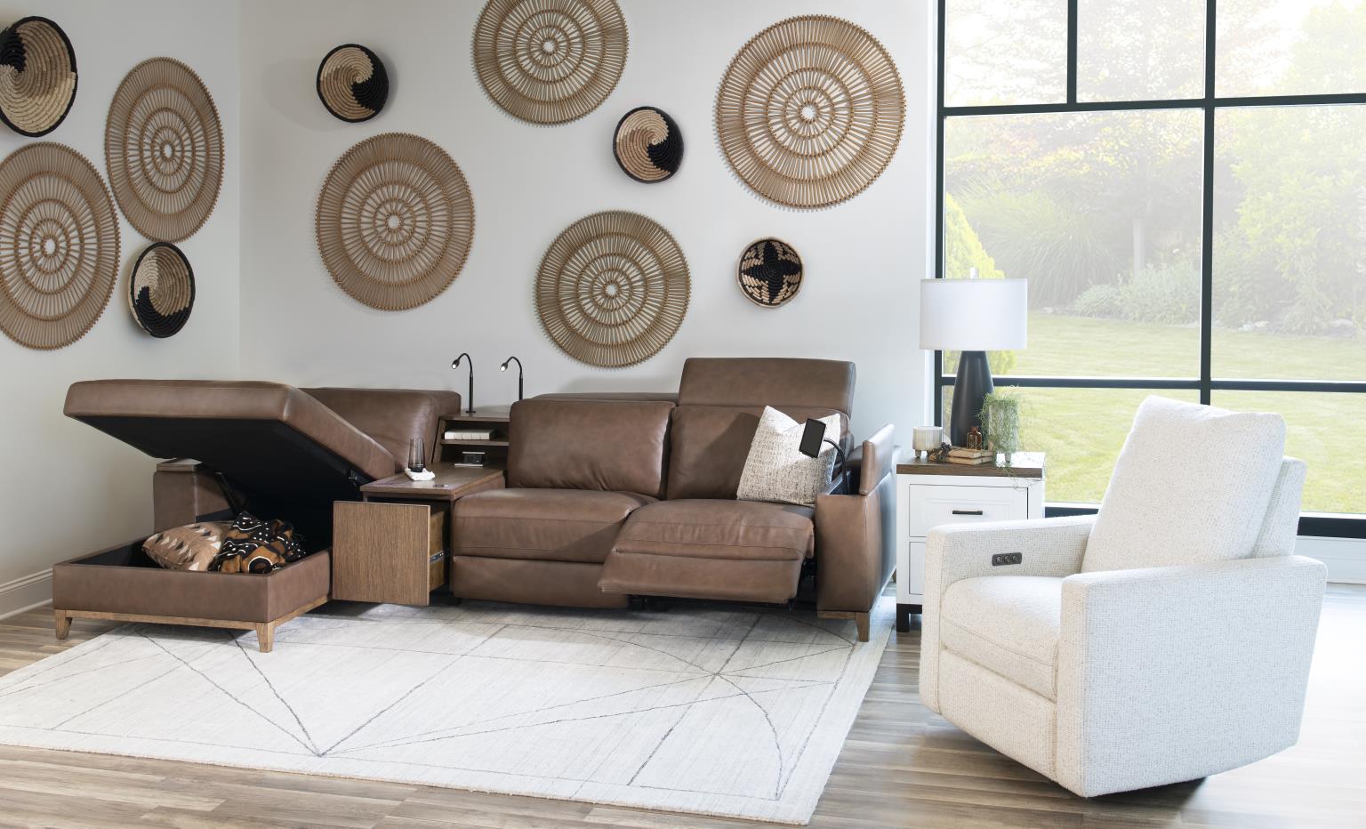 LU310 Solana Positano Clay Biscotti UP Swivel Glider Mohave LU900SG501