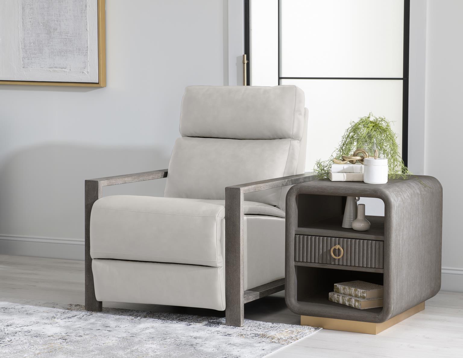 LU340 Luna Ravello Silver UP Wood Arm Recliner LU930R2W1800