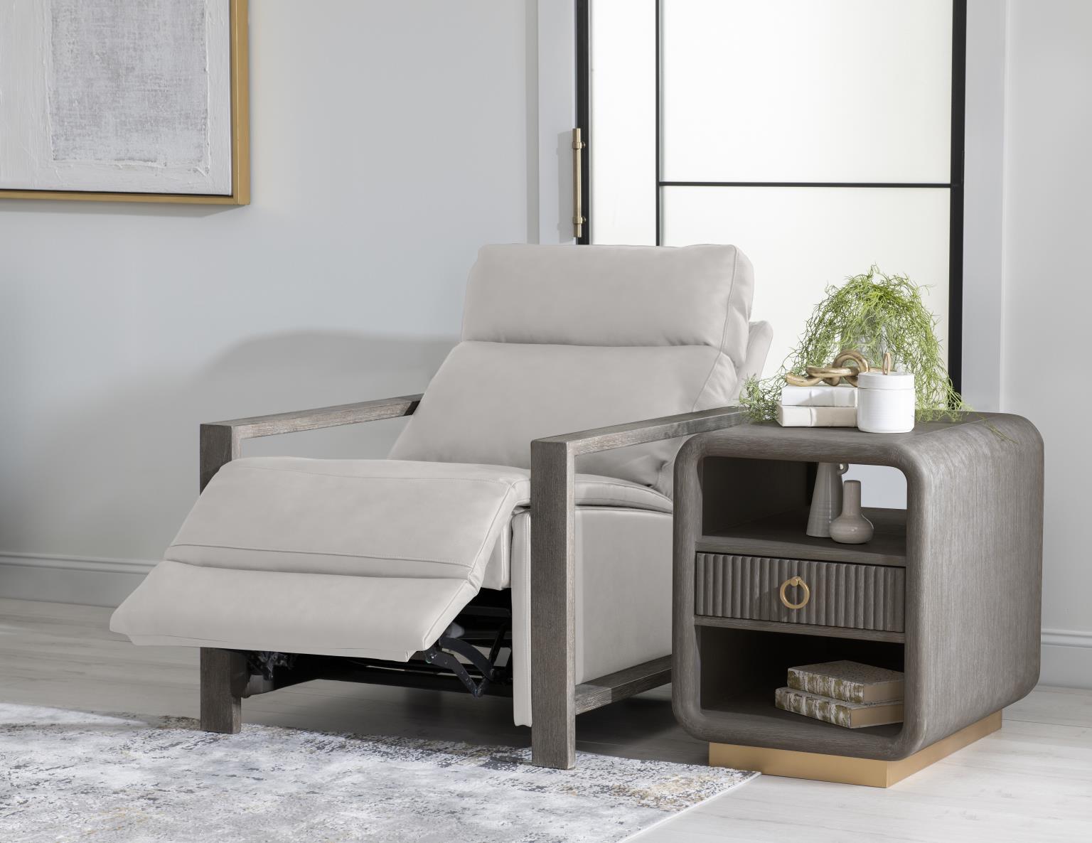 LU340 Luna Ravello Silver UP Wood Arm Recliner LU930R2W1800