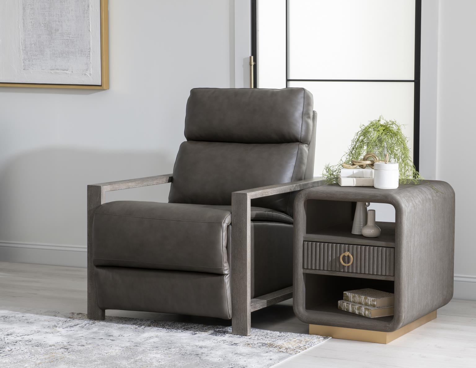 LU340 Luna Ravello Silver UP Wood Arm Recliner LU930R2W1900