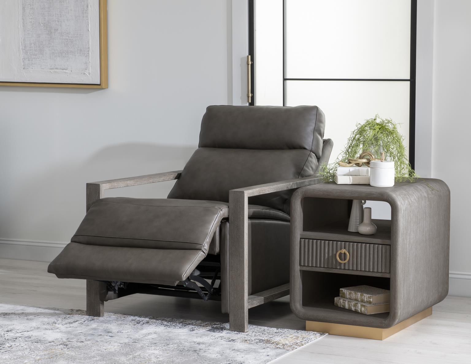 LU340 Luna Ravello Silver UP Wood Arm Recliner LU930R2W1900