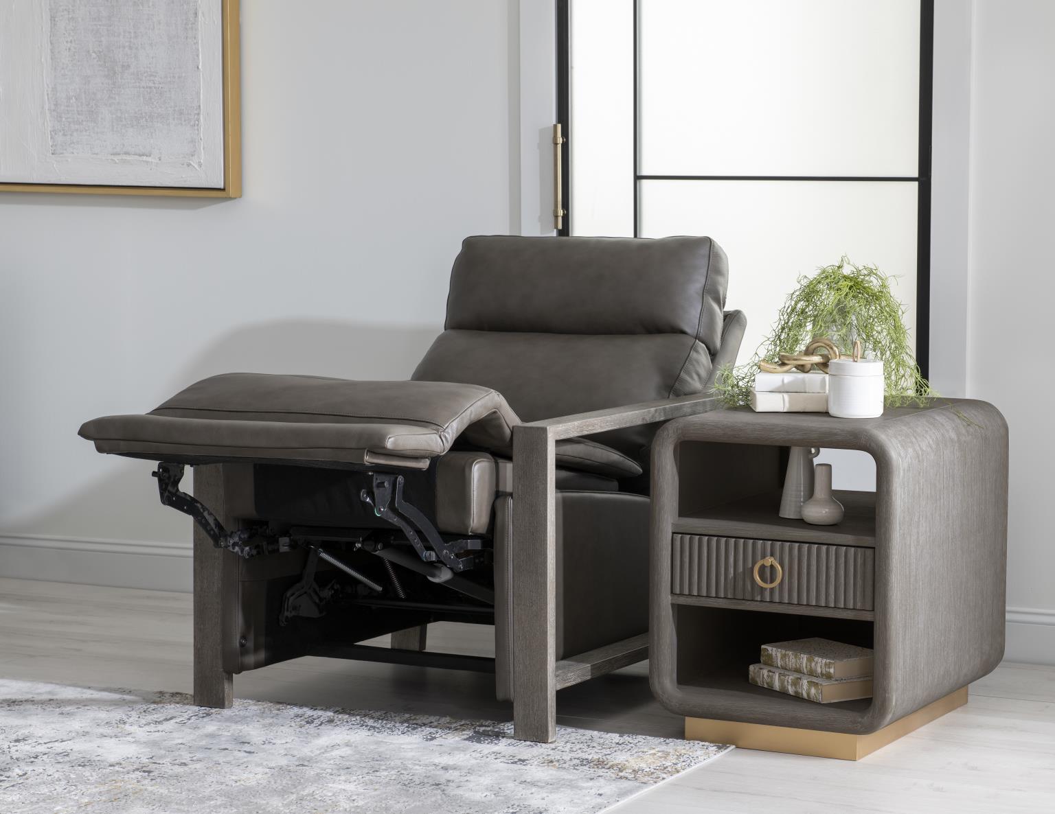 LU340 Luna Ravello Silver UP Wood Arm Recliner LU930R2W1900
