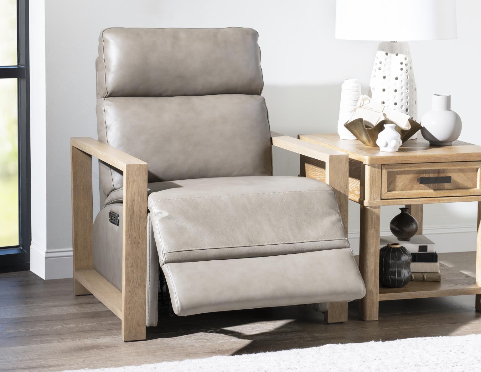 LU340 Luna Verona Fossil UP P2 Wood Recliner - Shown In This Color LU930R2W3000
