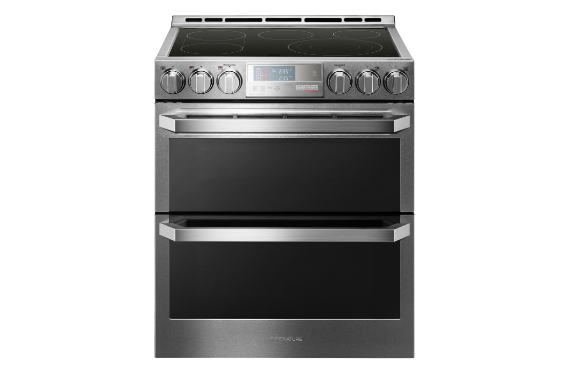 LG SIGNATURE 7.3 cu.ft. Smart wi-fi Enabled Electric Double Oven Slide-In Range with ProBake Convection® LUTE4619SN