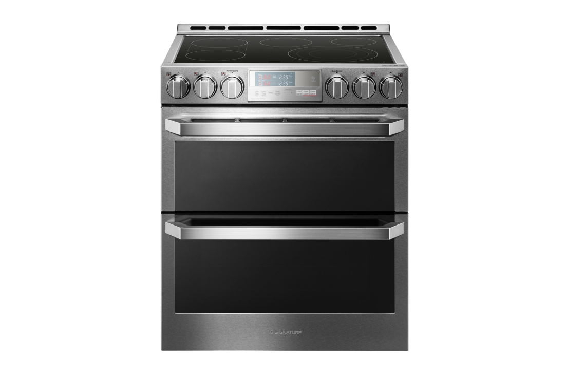 LG SIGNATURE 7.3 cu.ft. Smart wi-fi Enabled Electric Double Oven Slide-In Range with ProBake Convection® LUTE4619SN