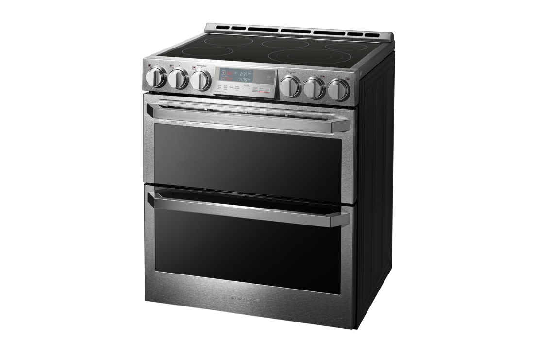 LG SIGNATURE 7.3 cu.ft. Smart wi-fi Enabled Electric Double Oven Slide-In Range with ProBake Convection® LUTE4619SN