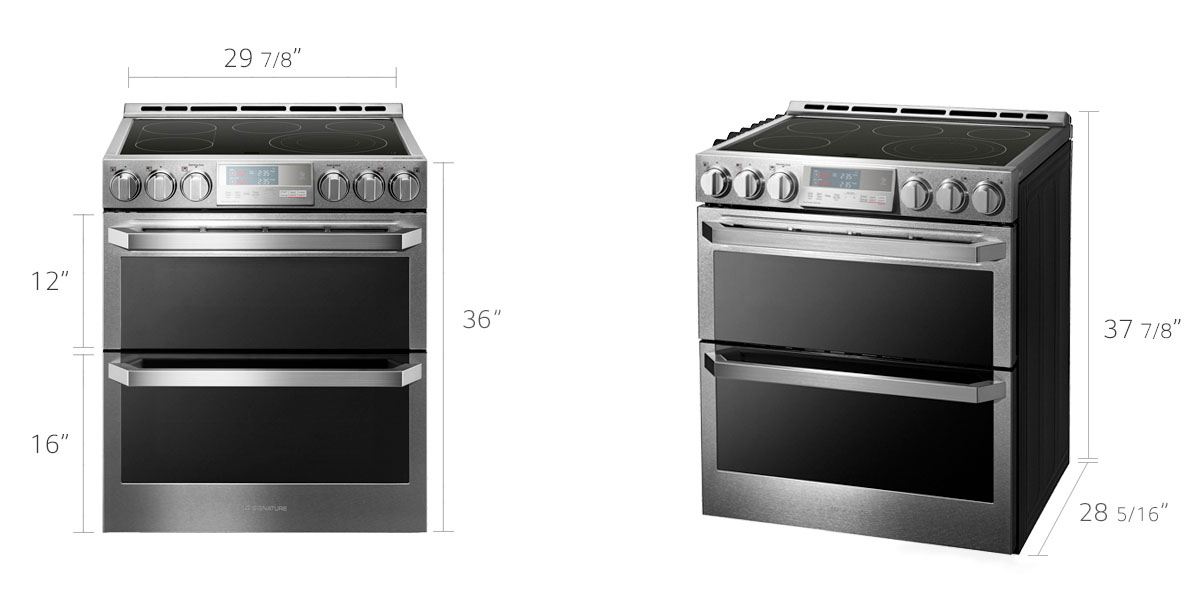 LG SIGNATURE 7.3 cu.ft. Smart wi-fi Enabled Electric Double Oven Slide-In Range with ProBake Convection® LUTE4619SN