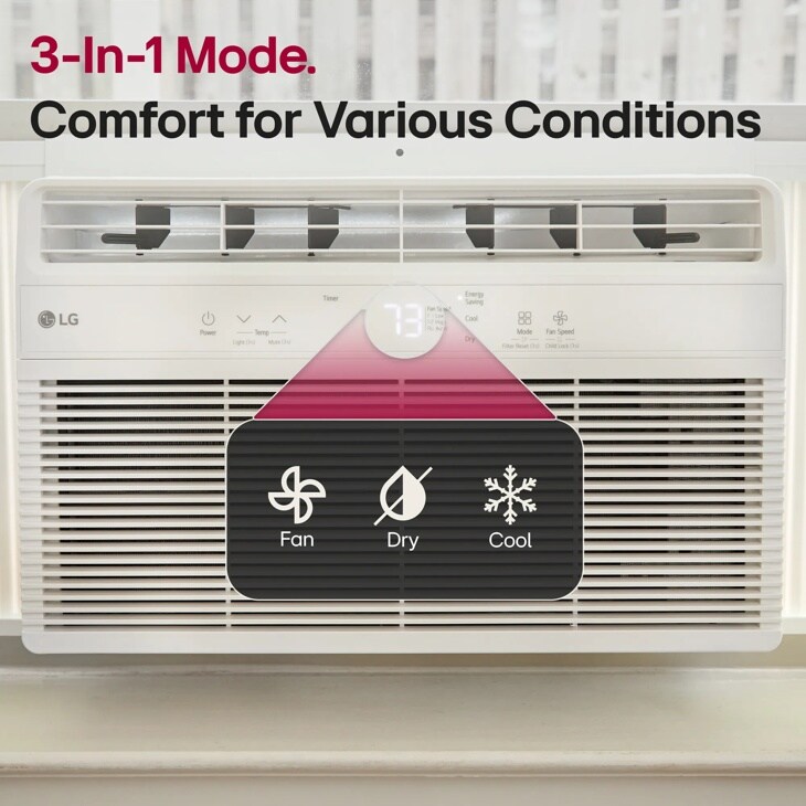 10,000 BTU Window Air Conditioner | Cools Up To 450 sq. ft. LW1025R