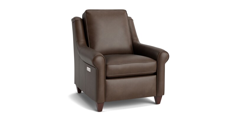 Magnificent Motion Leather Roll Arm Power Wall Recliner M00012MLM1SOCK57