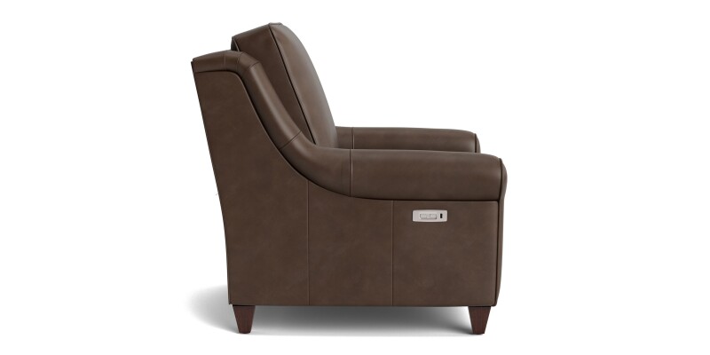 Magnificent Motion Leather Roll Arm Power Wall Recliner M00012MLM1SOCK57