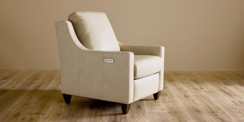 Magnificent Motion Leather Slope Arm Power Wall Recliner M00012TMLM9SLOPE60