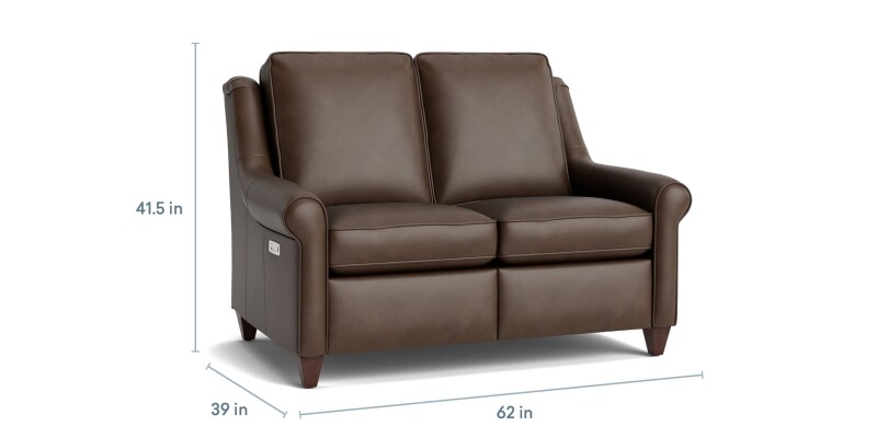 Magnificent Motion Leather Roll Arm Reclining Loveseat M00042MLM1SOCK61
