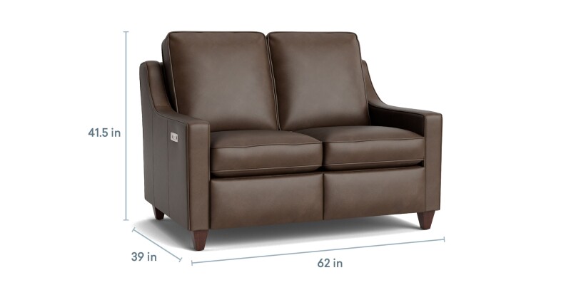 Magnificent Motion Leather Slope Arm Reclining Loveseat M00042MLM9SLOPE56