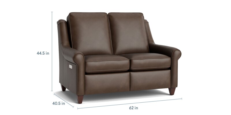 Magnificent Motion Leather Roll Arm Reclining Loveseat M00042TMLM1SOCK57