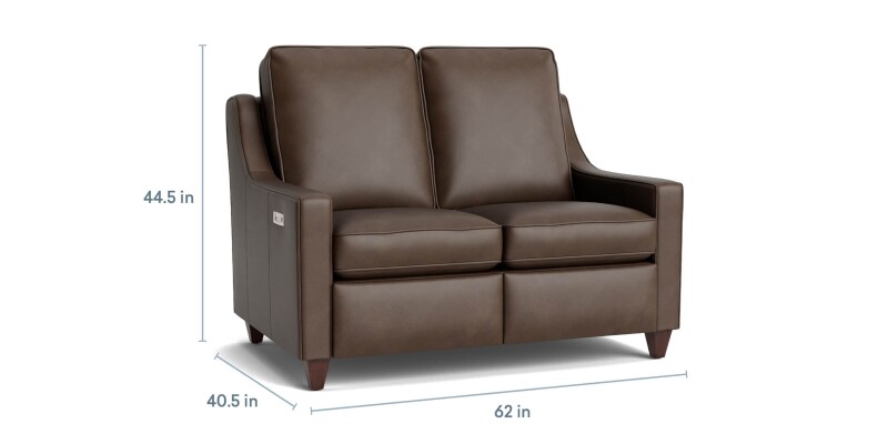Magnificent Motion Leather Slope Arm Reclining Loveseat M00042TMLM9SLOPE59