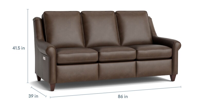 Magnificent Motion Leather Roll Arm Reclining Sofa M00072MLM1SOCK54